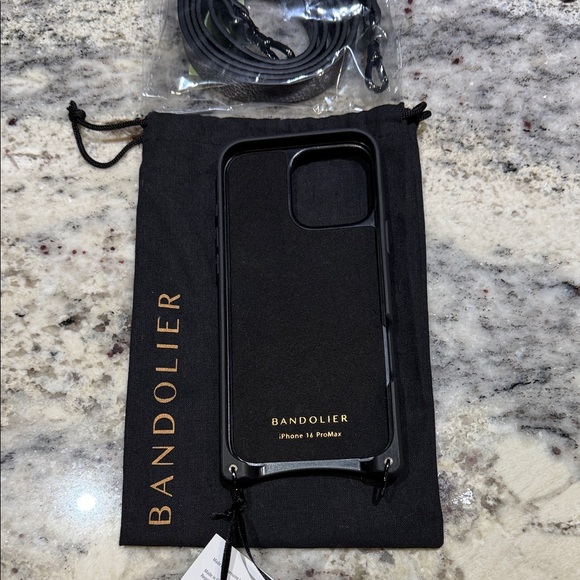 NEW with tags- Bandolier Black Phone Case with Strap - Picture 6 of 8